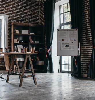 interior design of modern spacious loft office QFF8YZ7 2